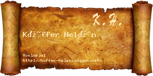 Küffer Helén névjegykártya